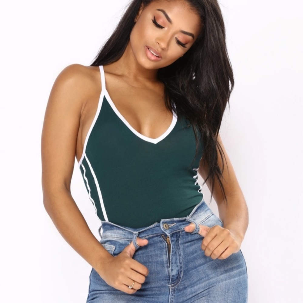 Fashion Nova hunter green bodysuit